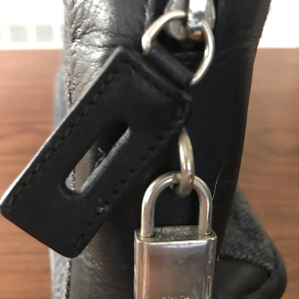 Prada grey fabric and leather satchel - Picture 3 of 5